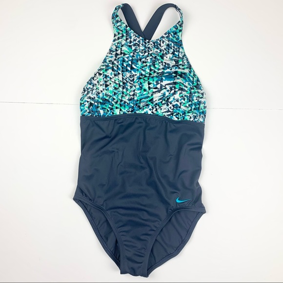 Nike Other - Nike Blue Cross Back One Piece Bathing Suit Medium